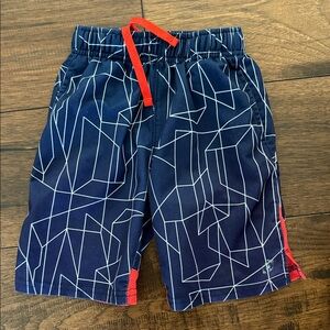 Geometric Kids Shorts with Red Accents